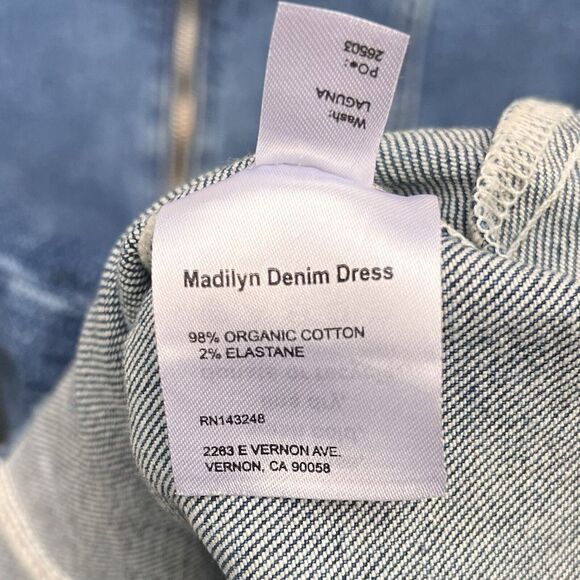 Reformation Marilyn Denim Blue Sleeveless Mini Dress Zip Up Size 10 - Picture 7 of 11